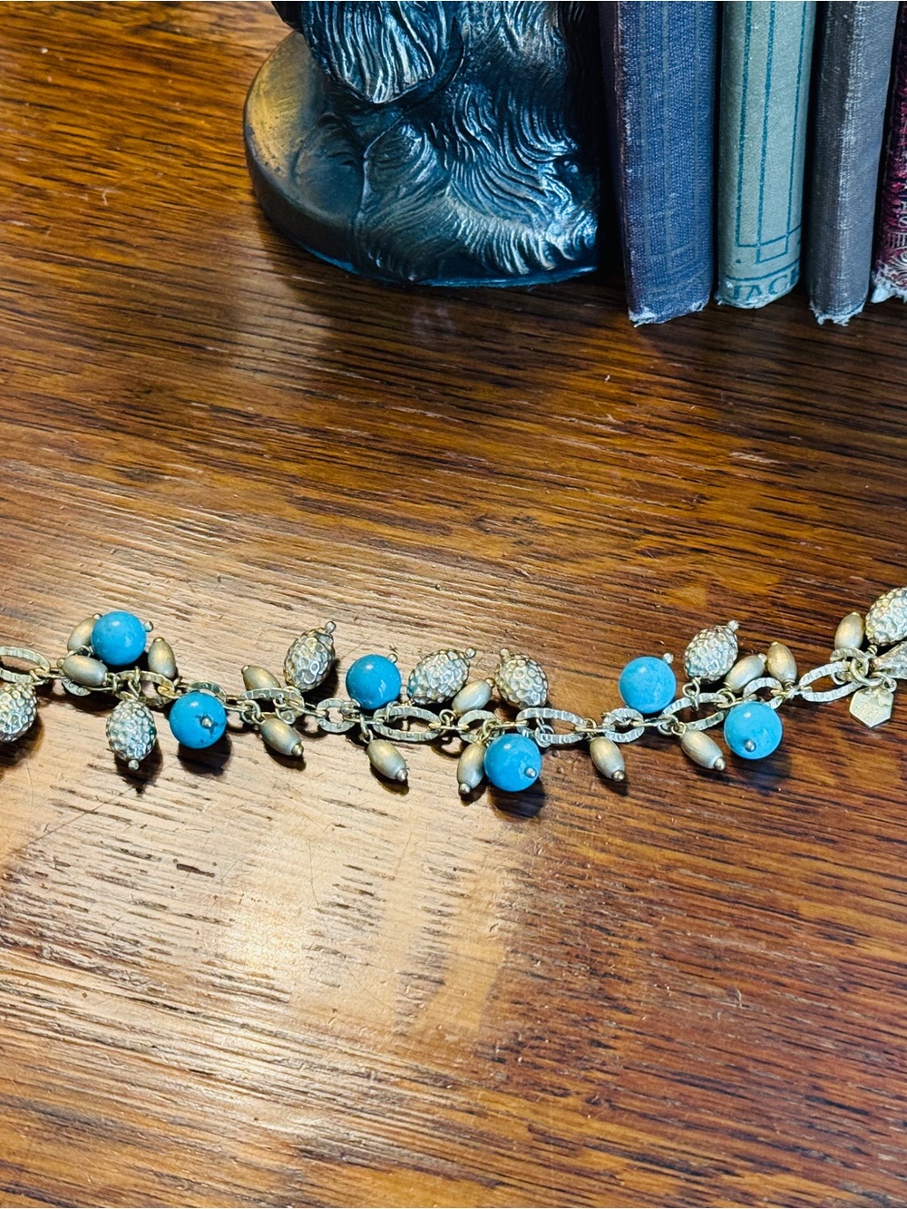 Etrusca Sterling Silver & 18K Gold Overlay Turquoise Charm Bracelet – Italy - Picture 11 of 15